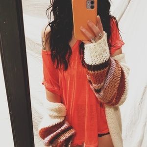 {Free People Beach} oversized orange tshirt